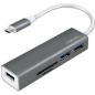 LogiLink USB-C 3-Port Hub with Card Reader Sølv LogiLink USB-C 3-Port Hub with Card Reader Sølv